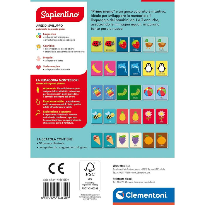 CLEMENTONI Montessori Flashcards Baby Primo Memo - 16830