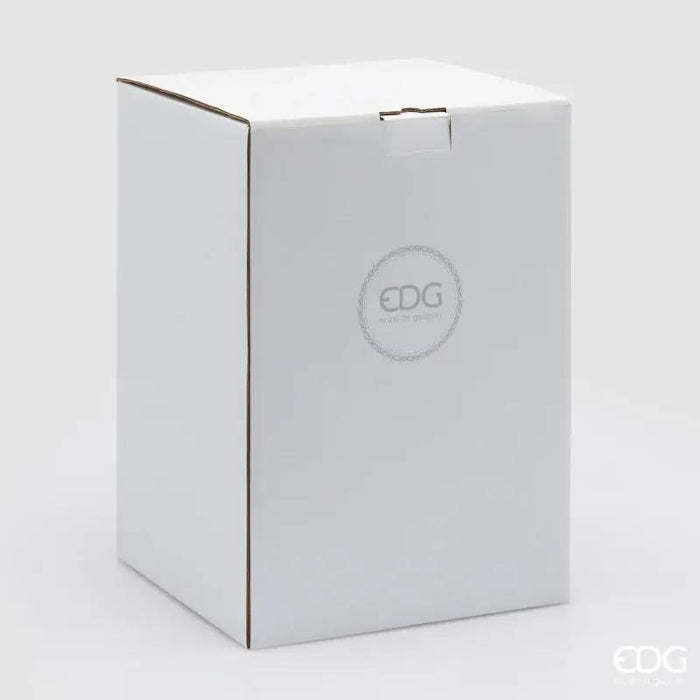 EDG Vaso Righe Con Bordo H 20 Cm D 16 Cm Waterproof Vetro Celeste - 1101254A881