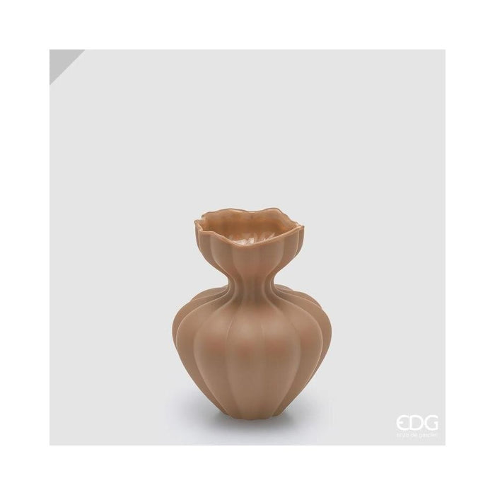 EDG Vaso Flow Sinuoso H 19 Cm Marrone Chiaro
