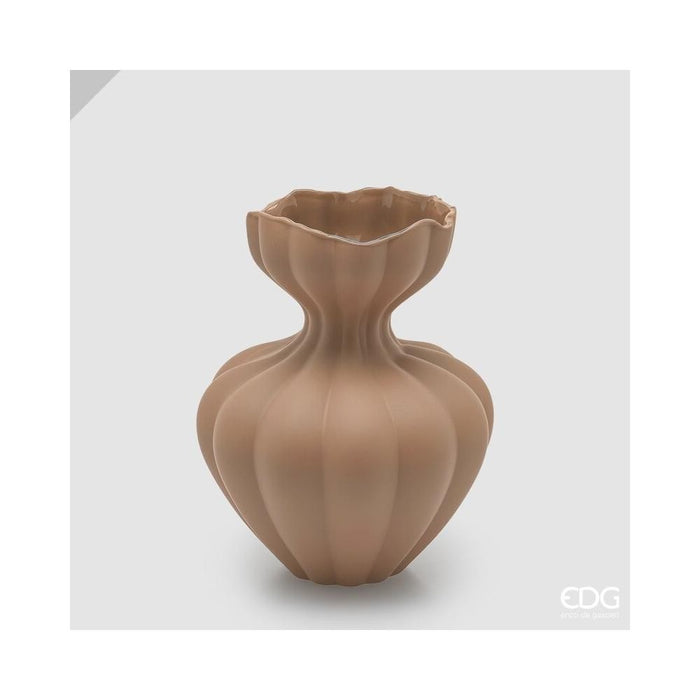 EDG Vaso Flow Sinuoso H 25 Cm Marrone Chiaro