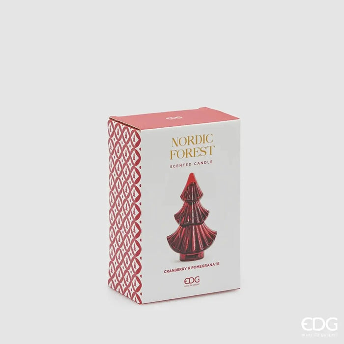 EDG Candela Forest Albero Di Natale H 20 Cm Fragranza Cranberry Pomegranate