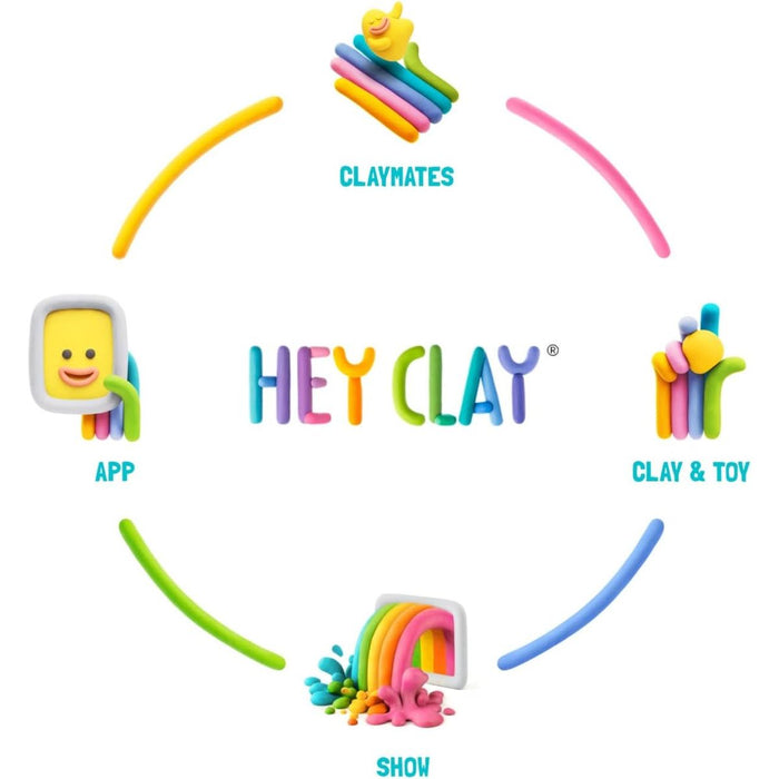 Hey Clay Pecora - Set Di 3 Scatole Di Plastilina Leggera All'aria, Per Bambini Dai 3 Anni, Atossica E Non Macchia