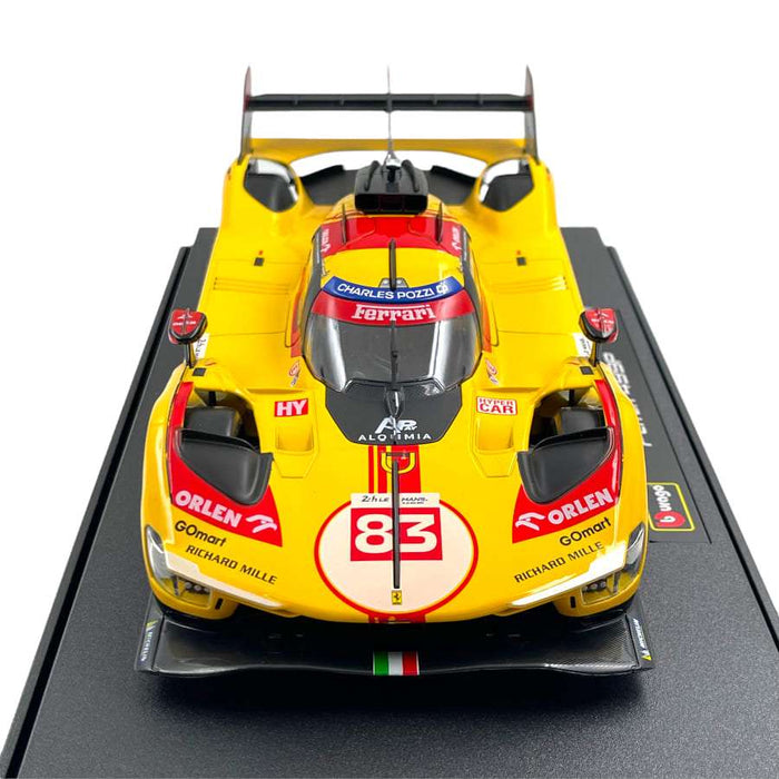Burago 1/18 – Ferrari 499P N°83, 24h Du Mans 2024, Pilote Kubica, Jaune