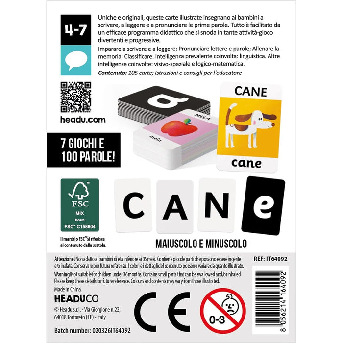 HEADU Carte Vitamine Gioco Scrivo E Leggo 100 Parole