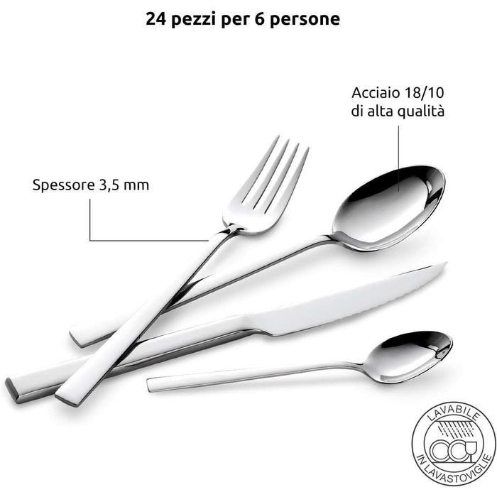 LAGOSTINA Servizio Posate 24 Pezzi Giada - 014453652724