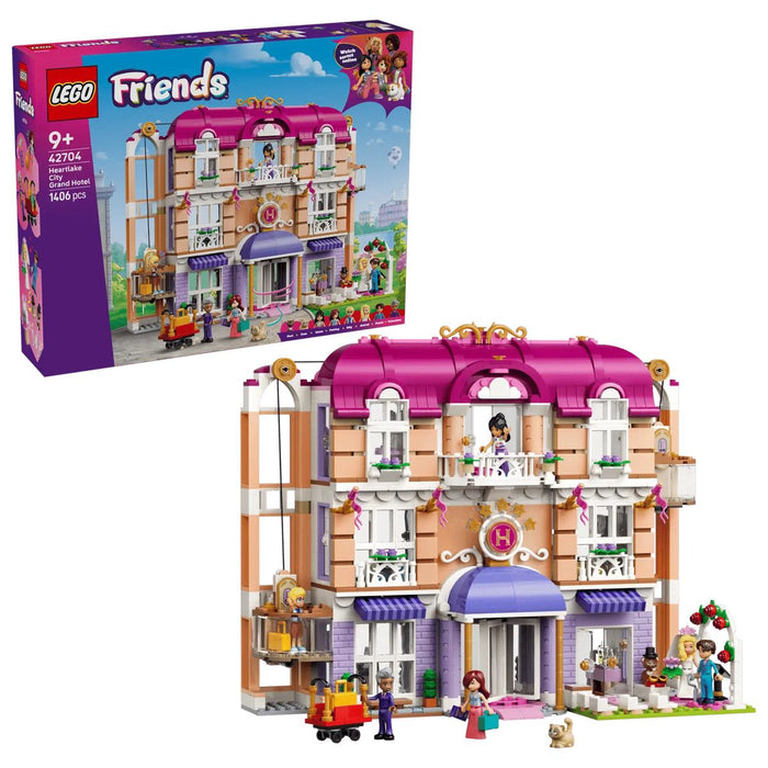 LEGO Grand Hotel Di Heartlake City - 42704, Giocattolo Con 6 Mini Bamboline, 2 Animali E Accessori, Regalo Bambine 9+