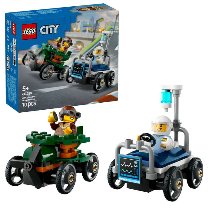 LEGO Pack Veicoli Da Corsa Aereo Contro Letto D' Ospedale - 60459