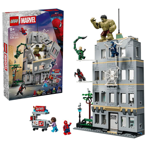 LEGO Scontro Epico: Spider-Man Vs. Hulk - 76350, Gioco Interattivo Con Ufficio, Action Figure, 5 Minifigure, Regalo 8+