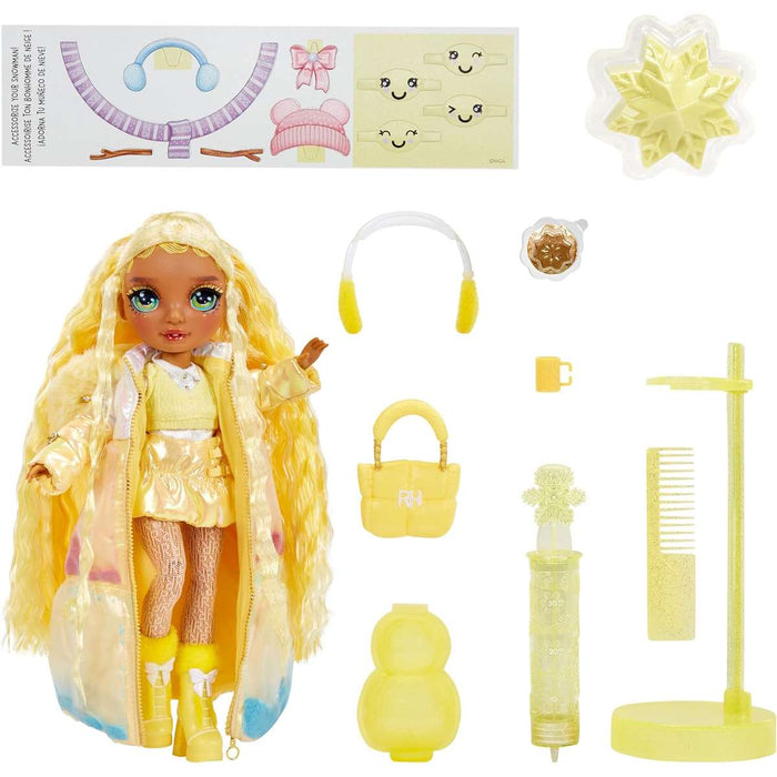MGA Bambola Rainbow High Winter Wonderland Sunny Yellow - 120858-EUC