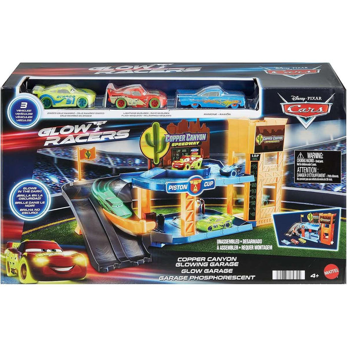 MATTEL Cars Glow Racers Garage Fluo - HPX75