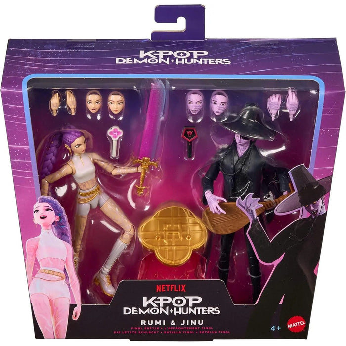 MATTEL Kpop Demon Hunters Rumi E Jinu Action Figure Battaglia Finale