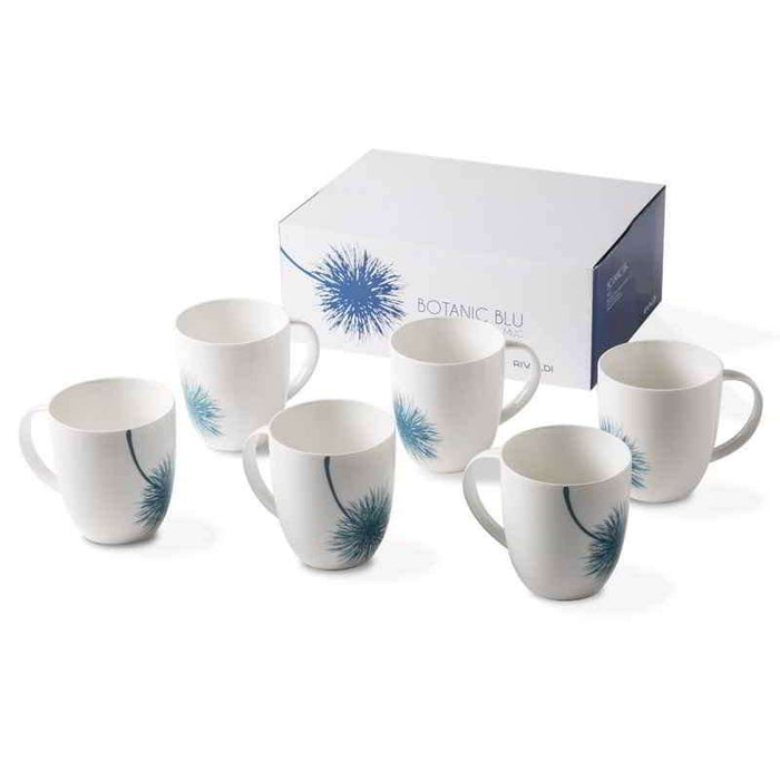 MUNUS INTERNATIONAL Set 6 Tazze Mug Botanic Blue - A-RI-296SINGOLO
