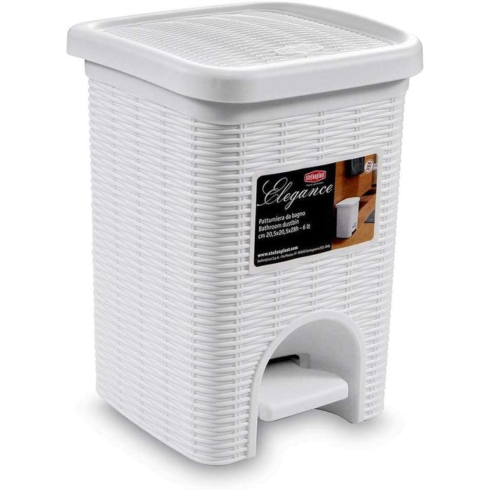 STEFANPLAST Pattumiera Da Bagno Elegance Bianca 6Lt - 3861301
