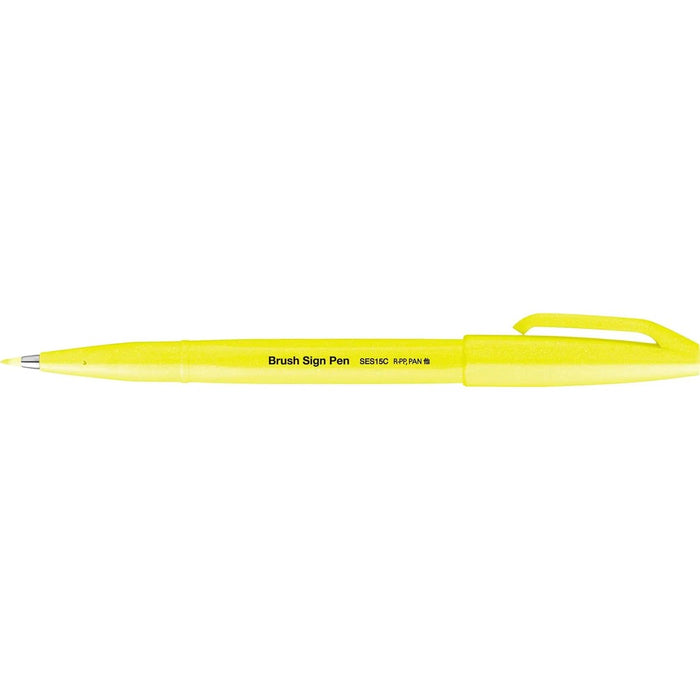 PENTEL Pennarello Sign Pen Brush Giallo Flou