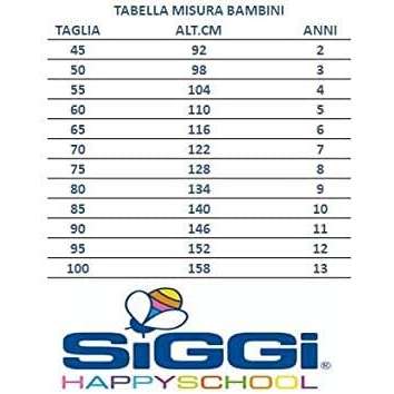 SIGGI Grembiule Asilo Bambino Siggi Quadri Bianco/Azzurro - 4 Anni - 104Cm - 33GR4046-4A