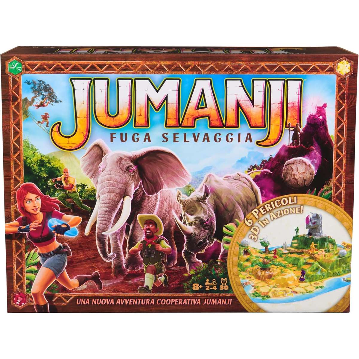 Gioco Da Tavolo Jumanji Spin Master – Edizione Retrò, In Francese, Cooperazione E Sfide, Da 2 A 4 Giocatori, 8+ Anni
