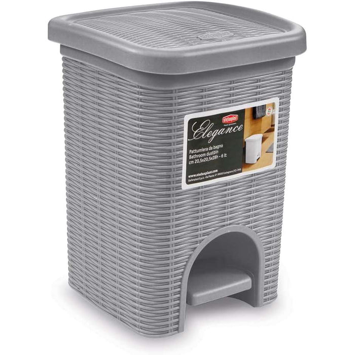STEFANPLAST Pattumiera Da Bagno Elegance Grigio 6 Lt - 30132