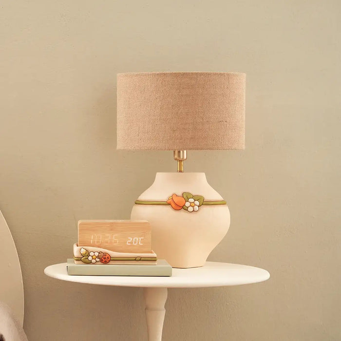 THUN Sveglia Digitale Da Comodino Con Fiori E Coccinella In Ceramica Country Bloom
