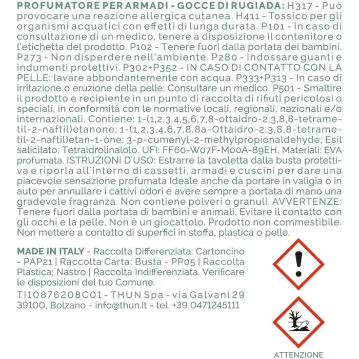 THUN Set Tag Profumatoru Per Armadi, Gocce Di Rugiada