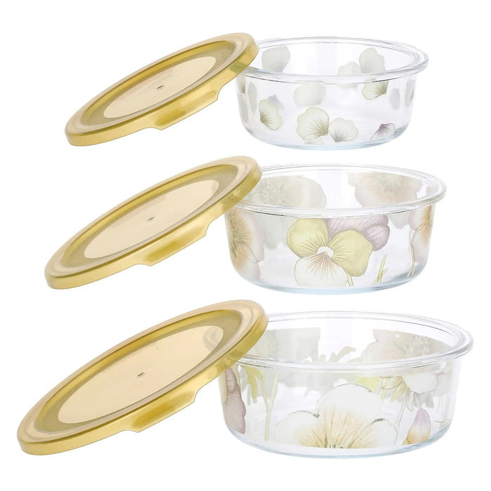 THUN Set 3 Contenitori Ermetici In Vetro Bloom