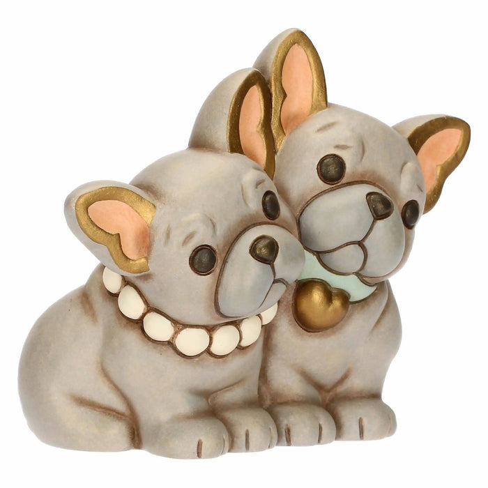 THUN Coppia Cani Bulldog Francese In Ceramica, Media
