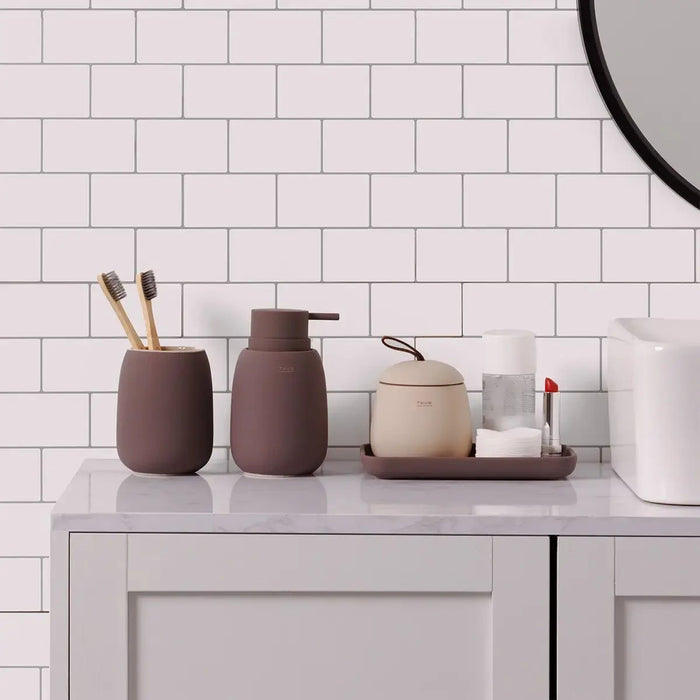 THUN Porta Dischetti Con Vassoietto In Stoneware Iconic Elegance