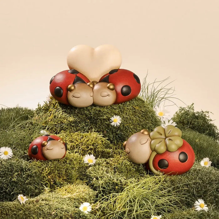 THUN Coppia Coccinelle Con Cuore In Ceramica