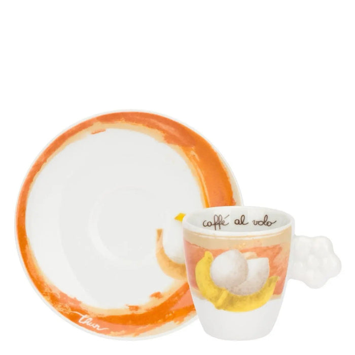 THUN Set 2 Tazzine Caffè Con Piattino E Zuccheriera Tulipani
