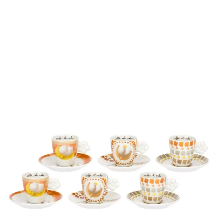 THUN Set 2 Tazzine Caffè Con Piattino E Zuccheriera Tulipani