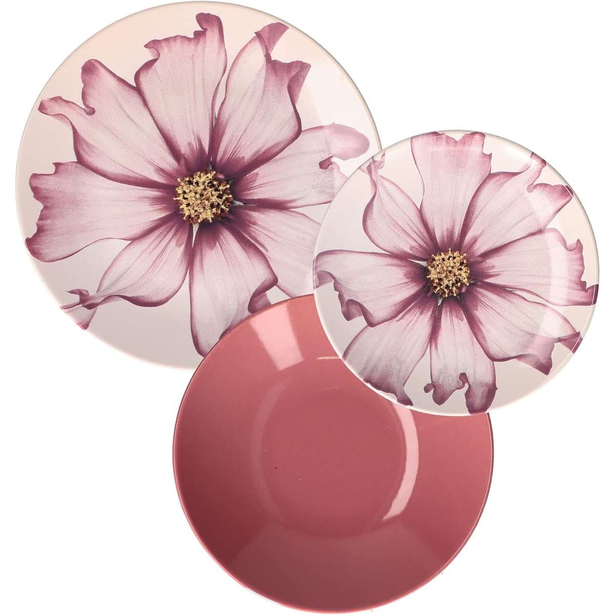 Set Piatti Roses & Tulipani Set 18 Piatti Seabed Rose & Tulipani | Gres Porcellanato | Microonde E Lavastoviglie Rose E Tulipani Piatti - 4