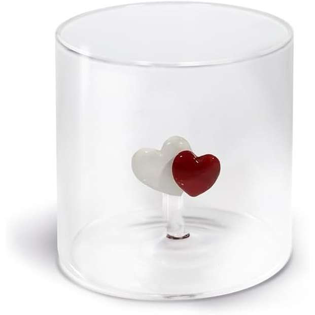 WD LIFESTYLE Bicchiere In Vetro Borosilicato 250Ml Decoro Cuore - 566CUO