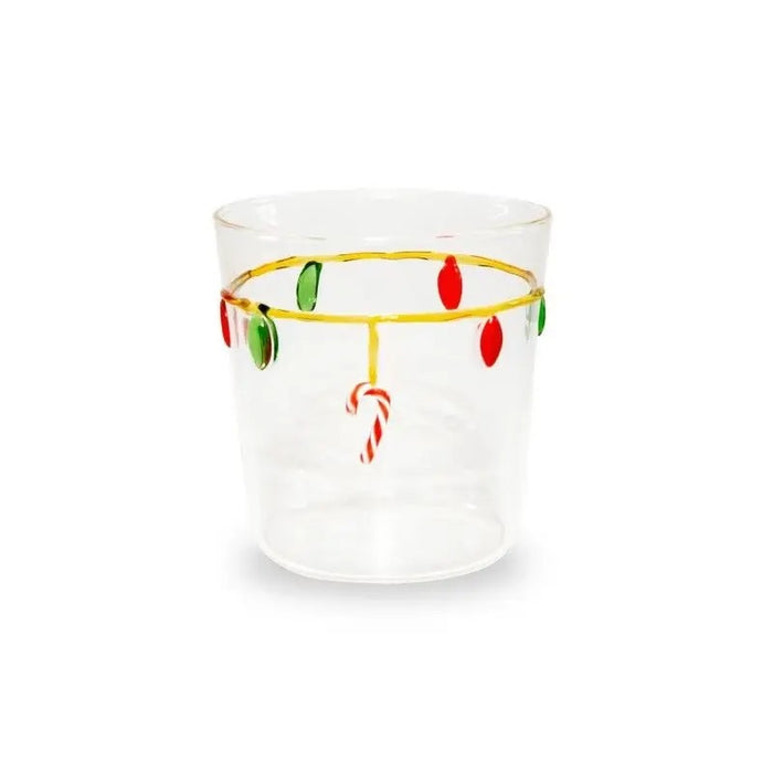WD LIFESTYLE Bicchiere In Vetro Con Decoro Lucine Di Natale 250 Ml