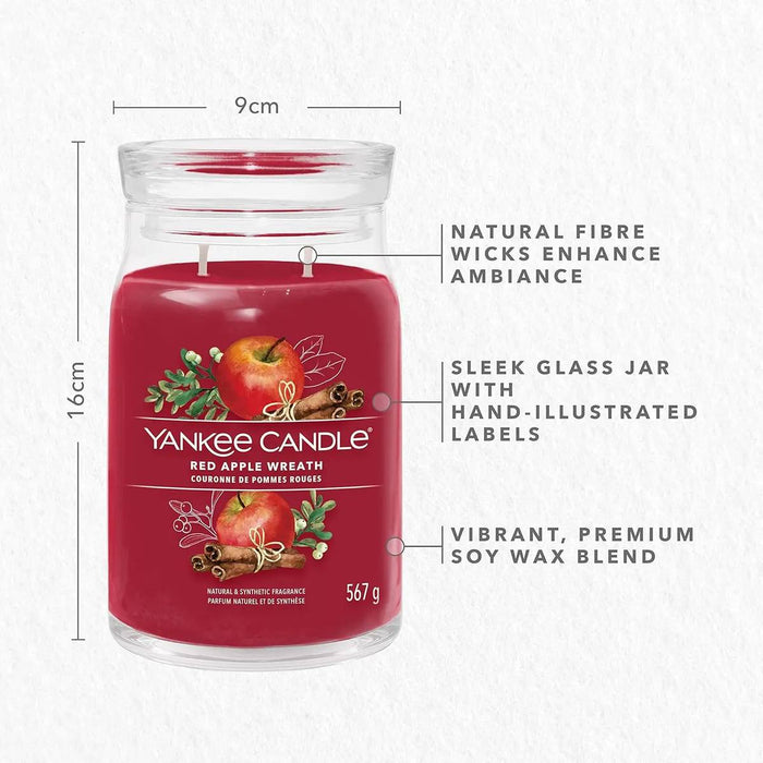 YANKEE CANDLE Giara Grande Red Apple Wreath - 1629977E