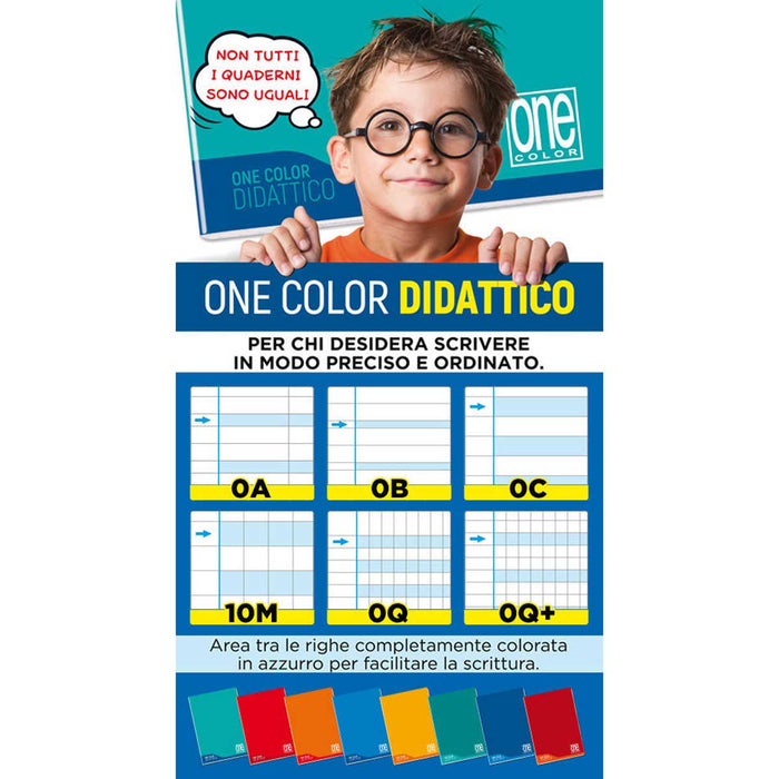 BLASETTI Maxi Quaderno A4 One Color Didattico 100 Gr Fsc Quadretti Per Dislessia 1 Centimetro Senza Margine - 7044