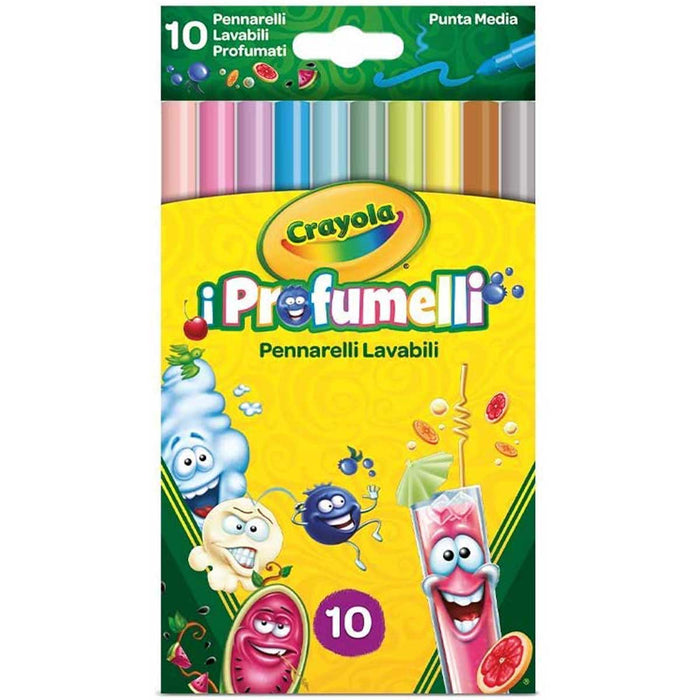 CRAYOLA I PROFUMELLI - 10 Pennarelli Punta Media Lavabili Profumati - 58-5071