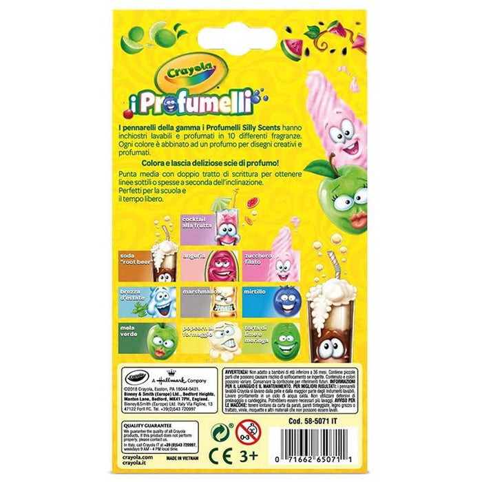 CRAYOLA I PROFUMELLI - 10 Pennarelli Punta Media Lavabili Profumati - 58-5071