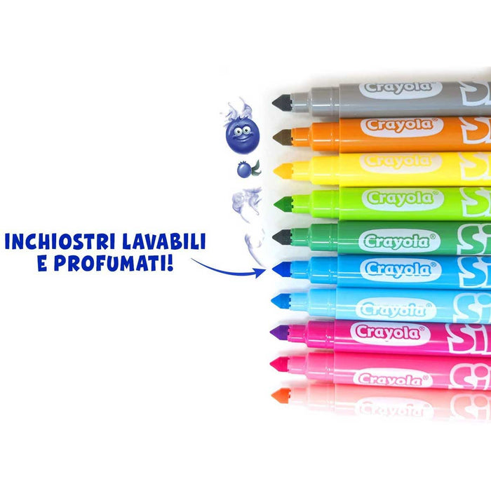 CRAYOLA 10 PENNARELLI LAVABILI PUNTA MEDIA I PROFUMELLI