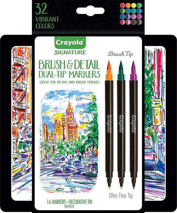 CRAYOLA Set 16 Pennarelli Doppia Punta Signature Lettering - 58-6501