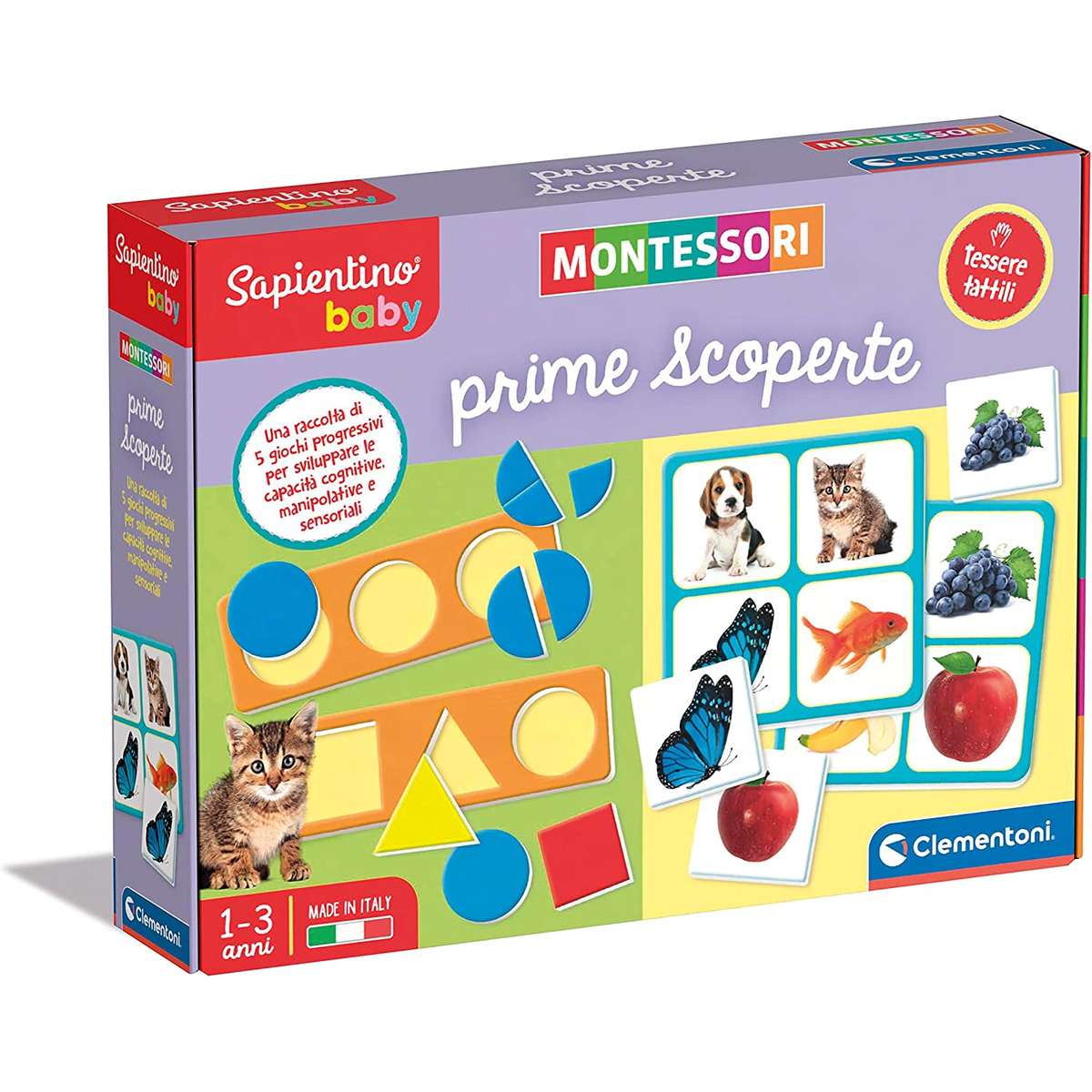 Clementoni Sapientino Baby Prime – 100 Wörter Lernspiel Ab 1 Jahr Nach Montessori (italienisch)