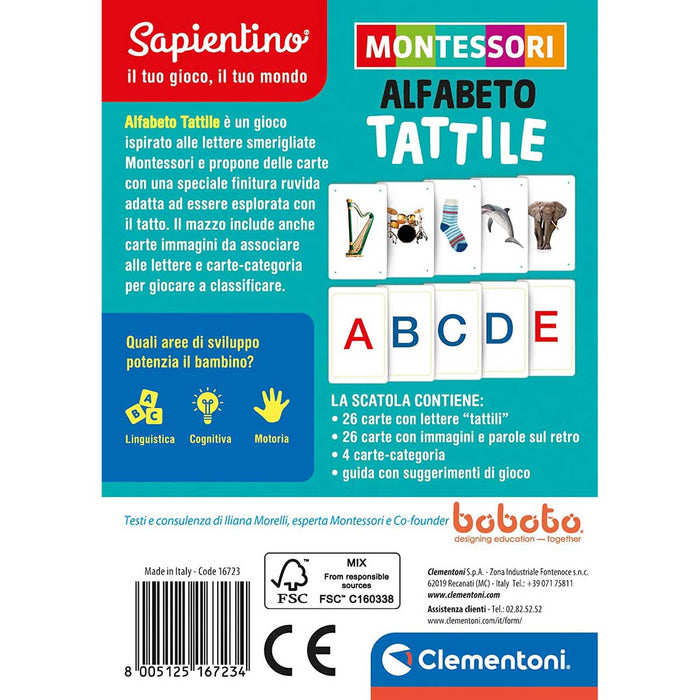 CLEMENTONI Montessori Carte Alfabeto Tattile - 16723