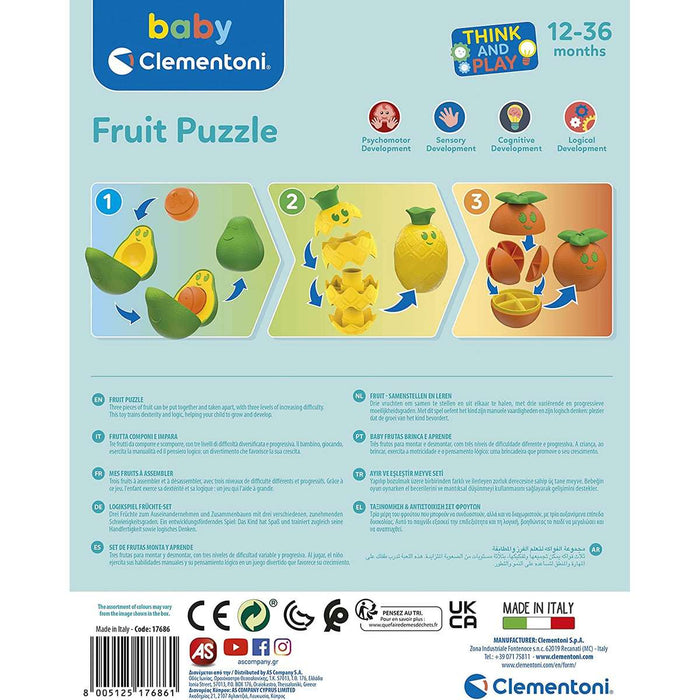 CLEMENTONI Fruit Puzzle Set - Puzzle Frutta Apprendimento - 17686