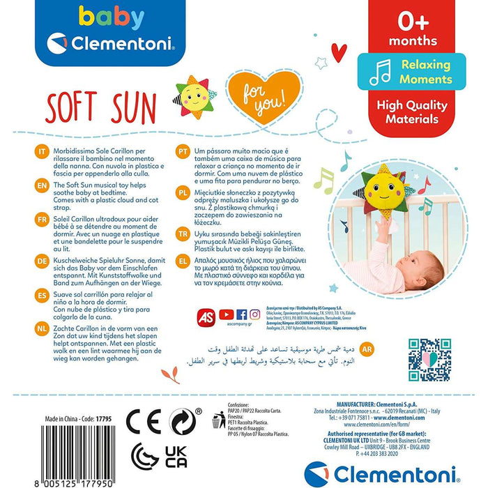CLEMENTONI Soft Sun Musical Plush - Sole Carillon - 17795