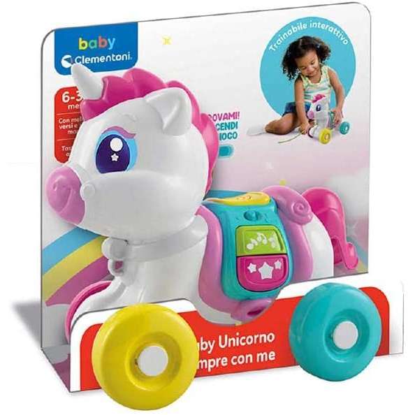 CLEMENTONI Baby Unicorno Sempre Con Me Trainabile Pull Along 17803 Mornati Paglia