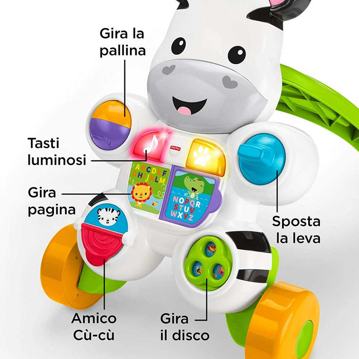 MATTEL - Fisher-Price Zebra Primi Passi, Giocattolo Istruttivo Per Bambini 6+ Mesi - DLD91