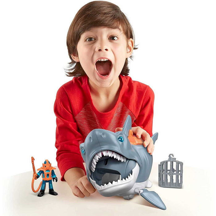 Fisher-Price Imaginext Squalo Mega Morso: Gioco Acquatico Con Subacqueo, Gabbia E Accessori - Regalo Perfetto Per Bambini 3-8 Anni, GKG77