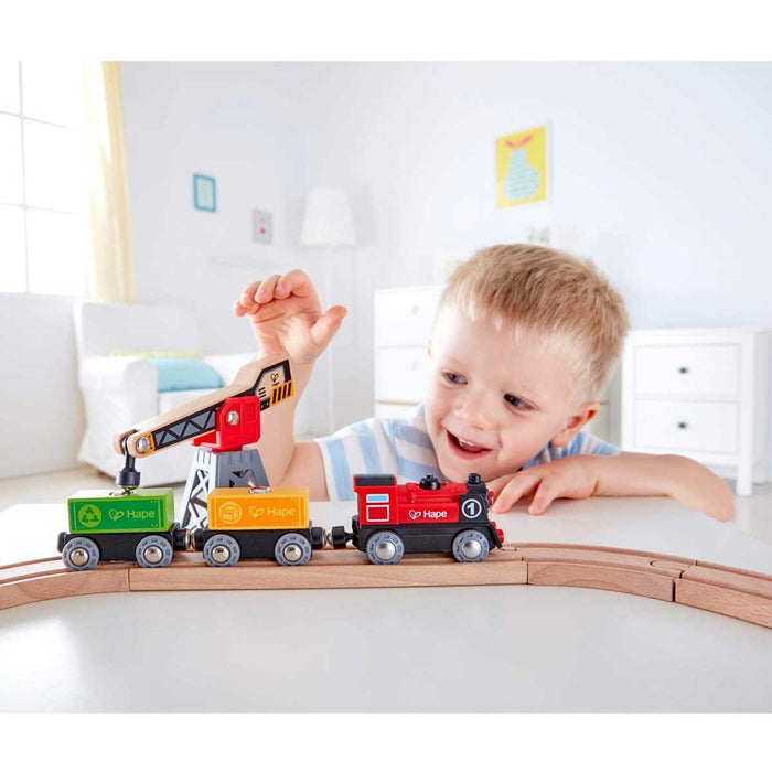 HAPE Pista Treno Con Gru E Set Locomotiva - E3731