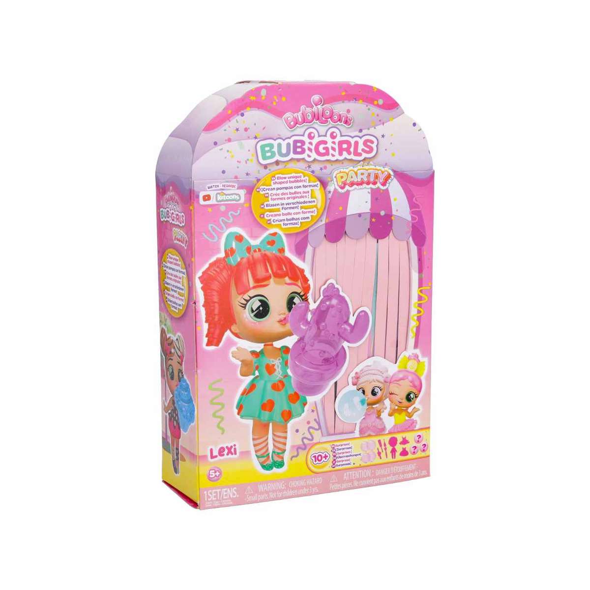 IMC Toys BUBIGIRLS Lexi Puppe – Mit 12 Zubehörteilen & Luftballons, Ab 5 Jahre