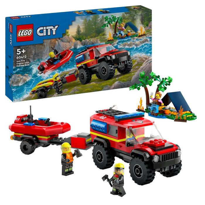 LEGO Fuoristrada Antincendio E Gommone Di Salvataggio - 60412