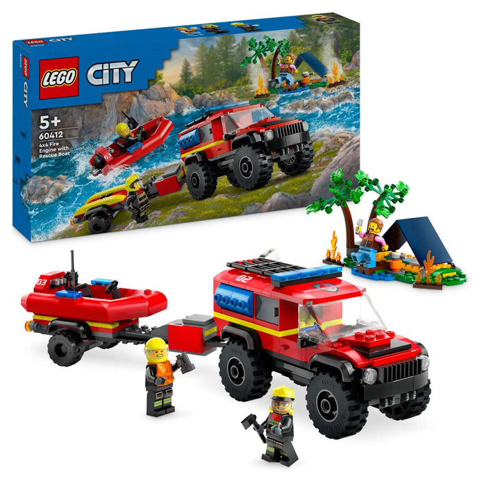 LEGO Fuoristrada Antincendio E Gommone Di Salvataggio - 60412