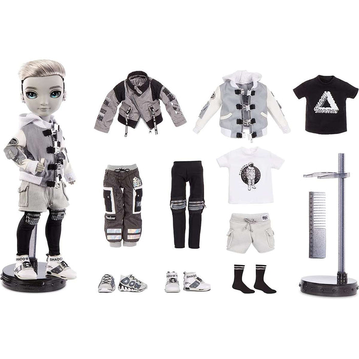MGA Rainbow High Shadow Ash Silverstone- Greyscale Boy Fashion Doll - 583578